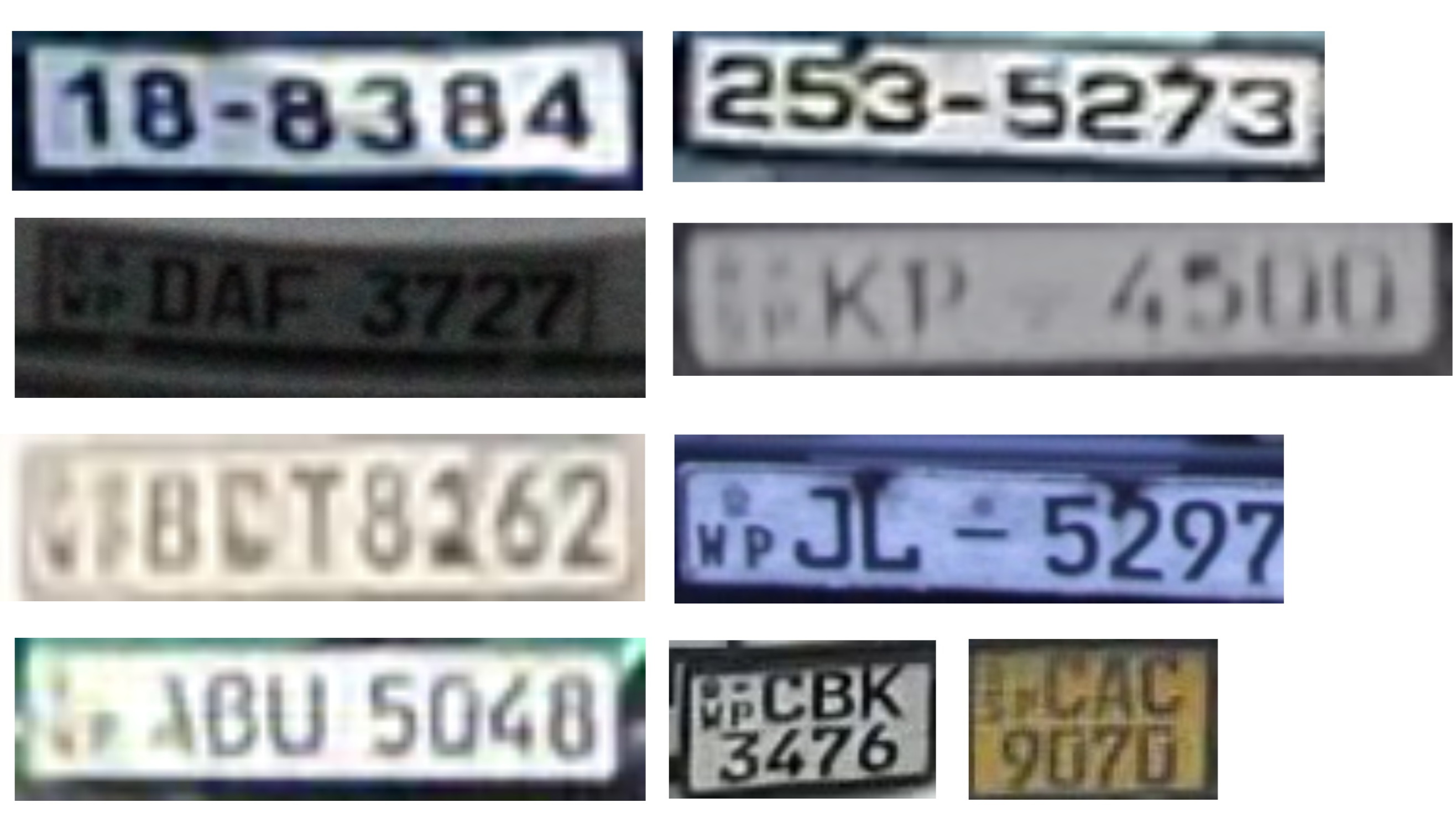 SL-LPR recognition dataset samples